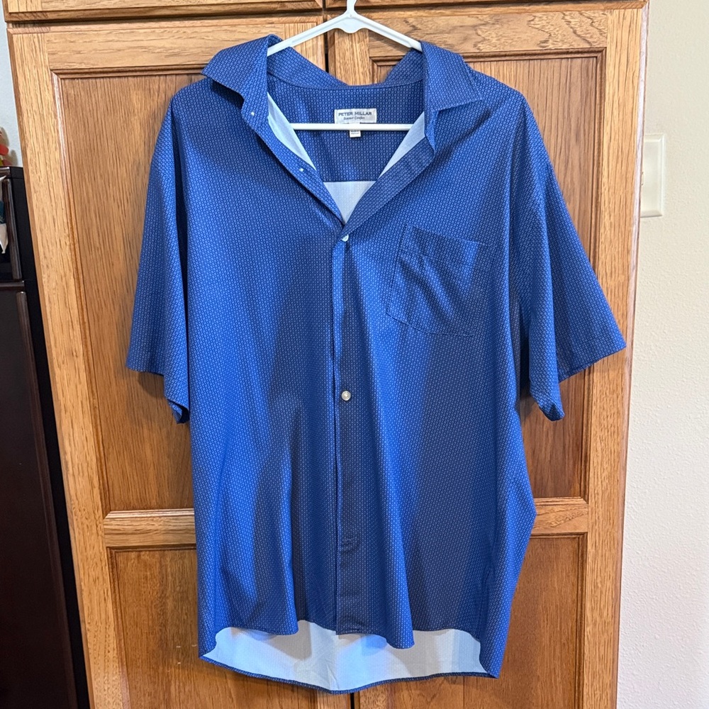 Peter Millar Navy Blue Casual Button Down Shirt